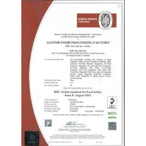 Các giấy Chứng nhận Công ty Cổ phần Xuất Nhập Khẩu Thủy sản An Giang Kèm theo